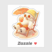 Sticker Smile Dog - Mode Plage Activé (Feuille)