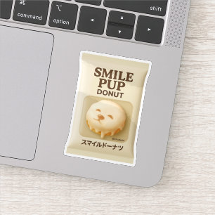 Sticker Smile Pup Donut : emballage de jouet de dessert gl