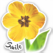 Sticker Smile - Tulipe de printemps jaune - Photo florale  (Recto)