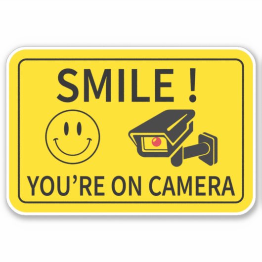 Sticker Smile You're On Camera Sign (Devant)