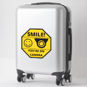 Sticker Smile You're On Camera Sign (Sur valise)