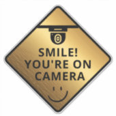 Sticker Smile You're On Camera Sign, Vidéo Surveillance S (Devant)