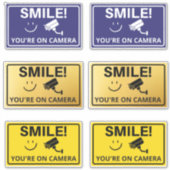 Sticker Smile You're On Camera Sign, Vidéo Surveillance S (Devant)