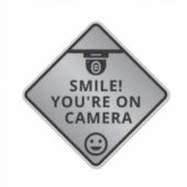 Sticker Smile You're On Camera Sign, Vidéo Surveillance S (Devant)