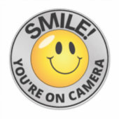 Sticker Smile You're On Camera Sign, Vidéo Surveillance S (Devant)