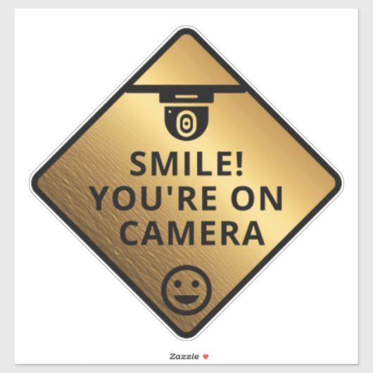 Sticker Smile You're On Camera Sign, Vidéo Surveillance S (Feuille)