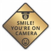 Sticker Smile You're On Camera Sign, Vidéo Surveillance S (Devant)