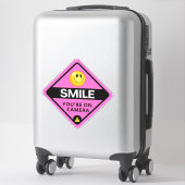 Sticker Smile You're On Camera Sign, Vidéo Surveillance S (Sur valise)