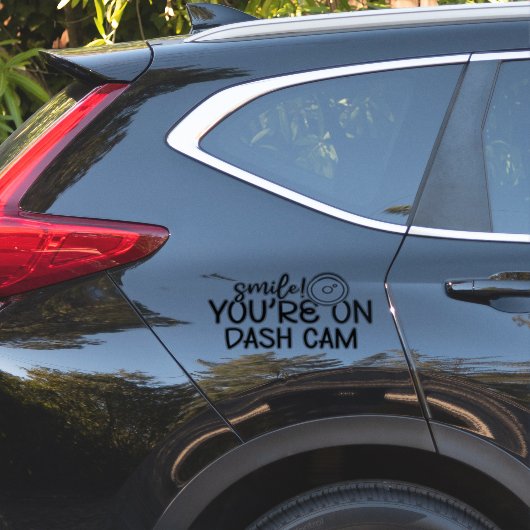 Sticker Smile-youre-on-dash-cam (Coté voiture)