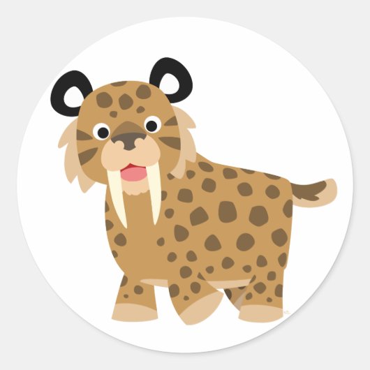 Sticker Smilodon Cartoon Joli (Devant)
