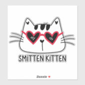 Sticker Smitten Kitten rouge lunettes de soleil de coeur V (Feuille)