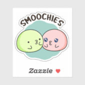 Sticker Smoochies Drôle Baiser Mochi Pun (Feuille)