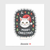 Sticker Smudge Cat Ugly Christmas Sweater (2) (Feuille)