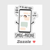 Sticker Smug Phone Funny Cellphone Pun (Feuille)