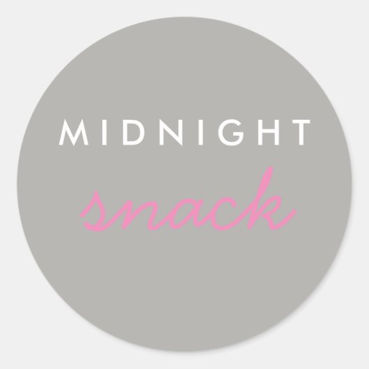 Sticker Snack de minuit gris rose (Devant)