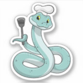 Sticker Snake as Cook avec Chef casquette (Devant)