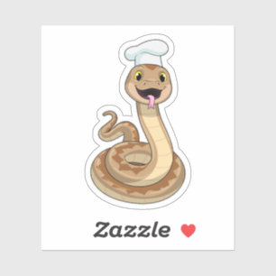 Sticker Snake as Cook avec Chef casquette