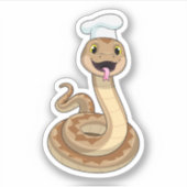 Sticker Snake as Cook avec Chef casquette (Devant)