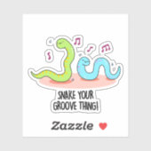 Sticker Snake Your Groove Thé Amusant Disco Pun (Feuille)