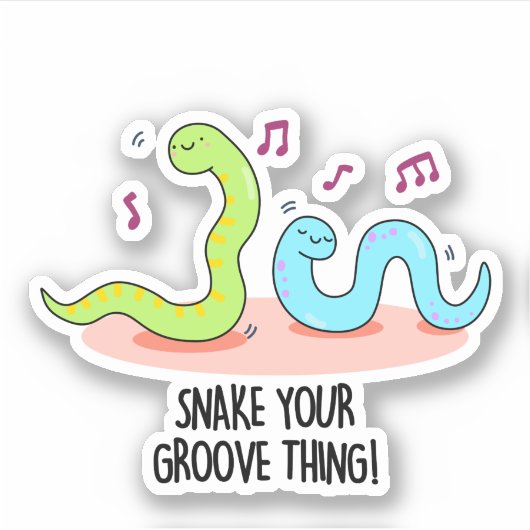 Sticker Snake Your Groove Thé Amusant Disco Pun (Devant)