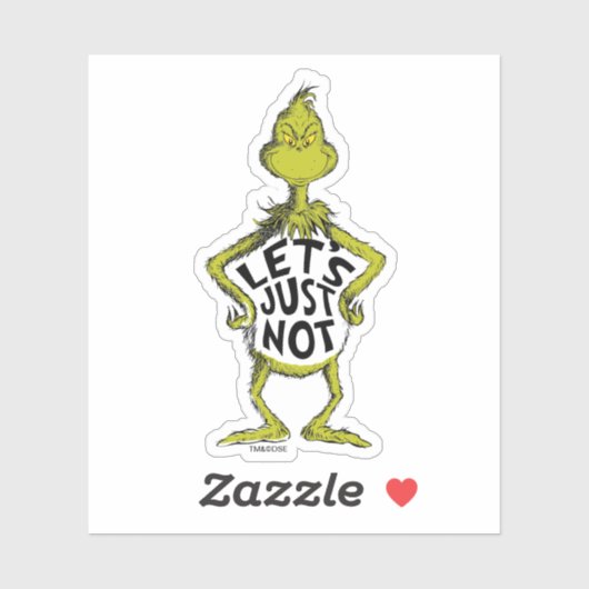 Sticker Snarky Grinch | Drôle Faisons Pas de Citation (Feuille)