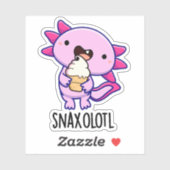Sticker Snaxolotl Funny Axolotl Pun (Feuille)