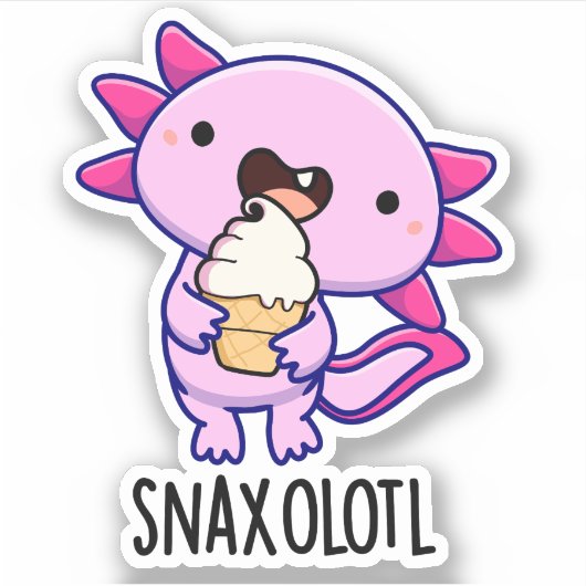 Sticker Snaxolotl Funny Axolotl Pun (Devant)