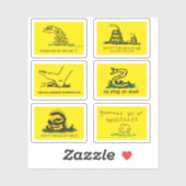 Sticker Snekright gadsden flag parodie mèmes x6 (Feuille)