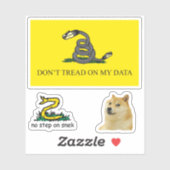 Sticker Snekright gadsden flag parodie mèmes x6 (Feuille)