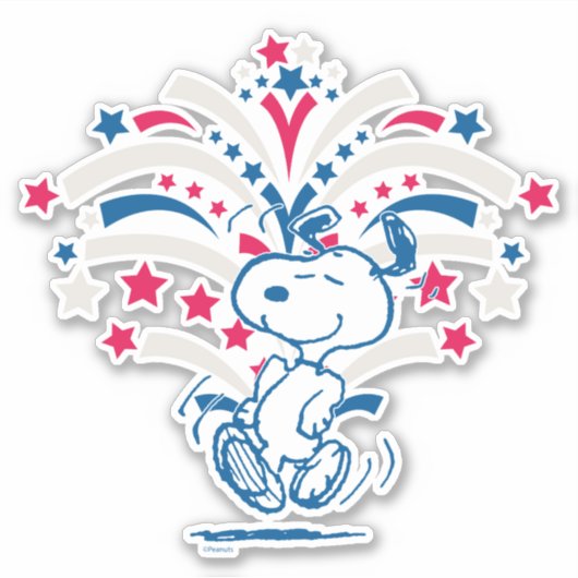 Sticker Snoopy 4 juillet Danse (Devant)