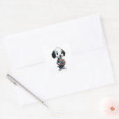 Sticker snoopy dog met een doos cadeau (Envelop)