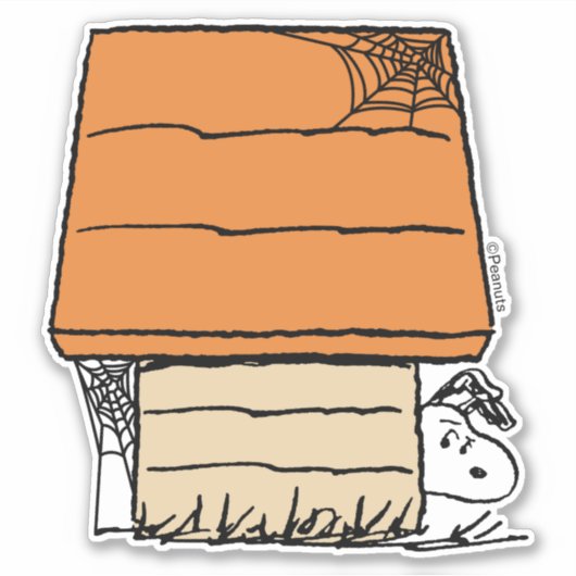 Sticker Snoopy Halloween Spider Web Doghouse (Devant)