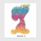 Sticker Snoopy Rainbow Graffiti Silhouette (Feuille)