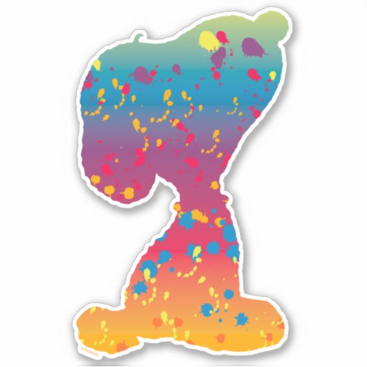 Sticker Snoopy Rainbow Graffiti Silhouette (Devant)