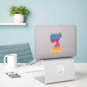 Sticker Snoopy Rainbow Graffiti Silhouette (Ordinateur portable sur le bureau)
