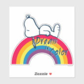 Sticker Snoopy | Rêver en couleur arc-en-ciel (Feuille)
