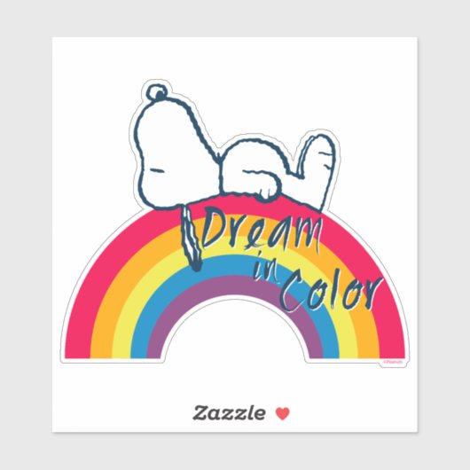 Sticker Snoopy | Rêver en couleur arc-en-ciel (Feuille)