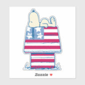 Sticker Snoopy sur 4 juillet Dog House (Feuille)