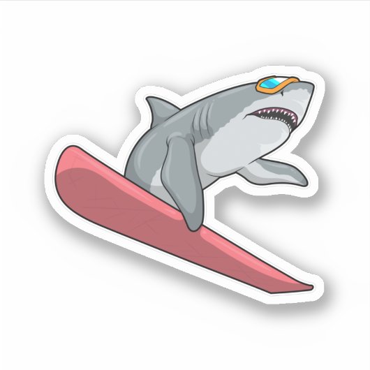 Sticker Snowboard requin (Devant)