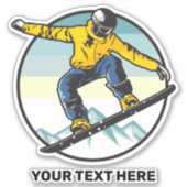 Sticker SNOWBOARDER Texte Personnalisé (Devant)