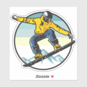 Sticker Snowboardeur (Feuille)