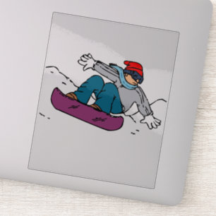 Sticker Snowboardeur cool   cadeau snowboard   l'amour hiv