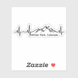 Sticker Snowboarding Winter Park Heartbeat
