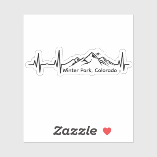 Sticker Snowboarding Winter Park Heartbeat (Feuille)