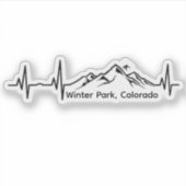 Sticker Snowboarding Winter Park Heartbeat (Devant)