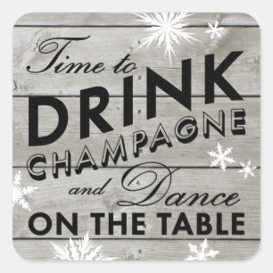 Sticker Snowflake Time to Dragne Champagne