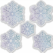 Sticker Snowflakes Opalescent Blue et violet (Devant)