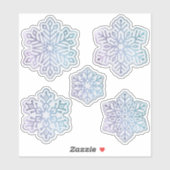 Sticker Snowflakes Opalescent Blue et violet (Feuille)