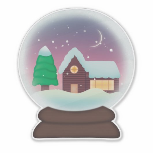 Sticker Snowglobe, Cabine rustique (Devant)