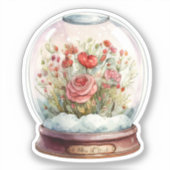 Sticker Snowglobe du Coeur Flower pour Saint-Valen (Recto)
